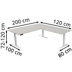 Produktbild für Schreibtisch Kerkmann Move 3, lichtgrau / weiß