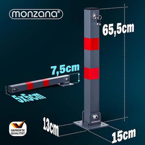 Produktbild für Absperrpfosten Monzana 105573, grau, aus Metall