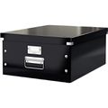 Aufbewahrungsbox Leitz 6045-00-95 Click&Store, 36L mit Deckel, Pappe, schwarz, A3, 36,9 x 48,4 x 20cm