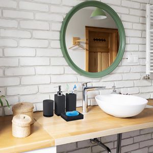 Produktbild für Badaccessoires-Set Relaxdays 10022586, 4-teilig