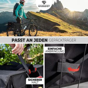 Produktbild für Gepäckträgertasche Radgeist DPP-BL-15, schwarz, 30 Liter