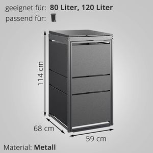 Produktbild für Mülltonnenbox MBOX24 Modern, Metall