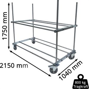 Produktbild für Reifenwagen Bertele Gigant, aus Metall, silber, für 32 Reifen