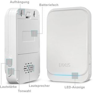 Produktbild für Türklingel Eaxus drahtlos, Funk Set