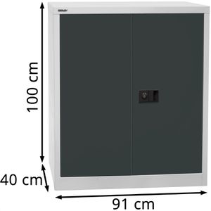 Produktbild für Werkzeugschrank Bisley E402A01G, aus Metall, grau / anthrazit