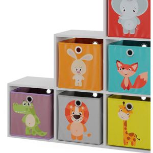 Produktbild für Bücherregal Vicco 49902, weiß, mit 6 Faltboxen