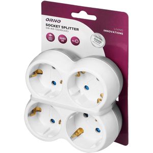 Produktbild für Steckdosenadapter Orno AE-13240(GS), weiß-grau