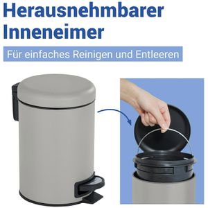 Produktbild für Mülleimer Wenko Leman, taupe