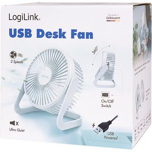 Produktbild für Ventilator LogiLink UA0403, weiß, Ø 15cm