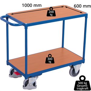 Produktbild für Tischwagen VARIOfit sw-600.510, aus Metall &amp; Holz