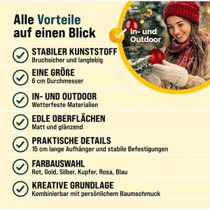 Produktbild für Weihnachtskugeln Deuba 102106, rot