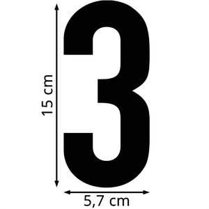 Produktbild für Hausnummer RZB 99223.013.3, schwarz aus Kunststoff