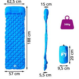 Produktbild für Isomatte vidaXL 4007110, blau, aufblasbar