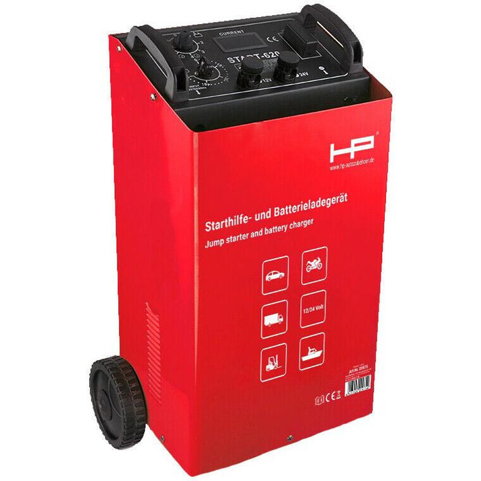 HP-Autozubehör Autobatterie-Ladegerät, 12 V / 24 V, 45 A, mit Starthilfe –  Böttcher AG