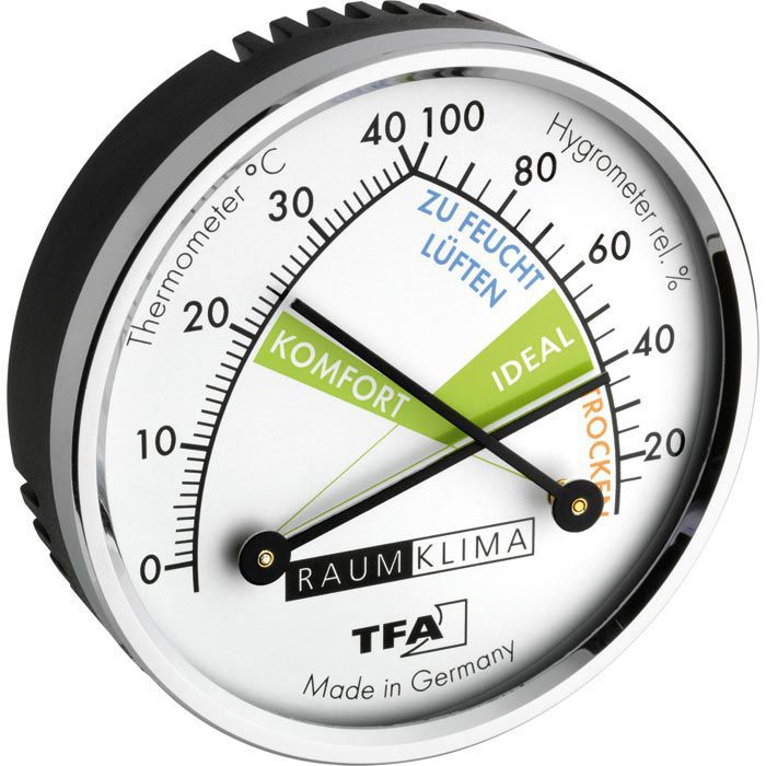 TFA Thermo-Hygrometer 45.2024 analog, verchromt – Böttcher AG
