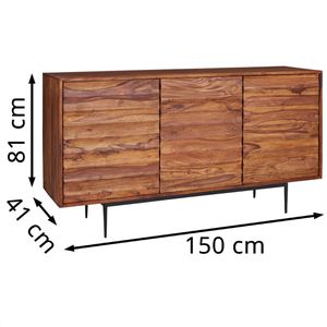 Produktbild für Sideboard Wohnling WL5.635, aus Massivholz, sheesham