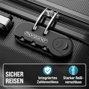 Produktbild für Koffer Monzana Baseline, schwarz, 3-teilig + Zubehör