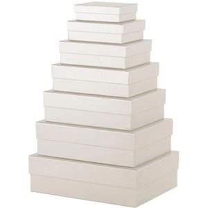 Produktbild für Geschenkbox Rössler-Papier Boxline Metallic Milk, weiß