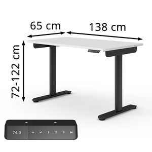 Produktbild für Schreibtisch Ergotopia Desktopia ONE, weiß / schwarz