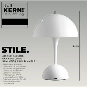 Produktbild für Tischlampe Rolf-Kern Stil, weiß mit LED