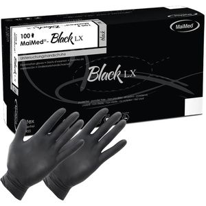 Einmalhandschuhe MaiMed Black LX, schwarz, 100 Stück