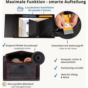 Produktbild für Kreditkartenetui SecWal Echt Leder, schwarz/rot, für 10 Karten