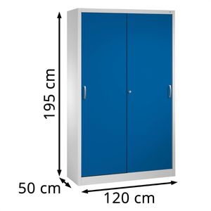 Produktbild für Werkzeugschrank CP-Möbel 2059-00, aus Metall, grau / blau