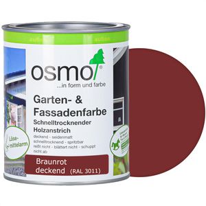 Osmo Holzfarbe Garten- und Fassadenfarbe, 0,75l, außen, auf Wasserbasis, braunrot RAL 3011