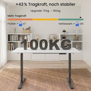 Produktbild für Schreibtisch FlexiSpot E1W Pro, schwarz / weiß