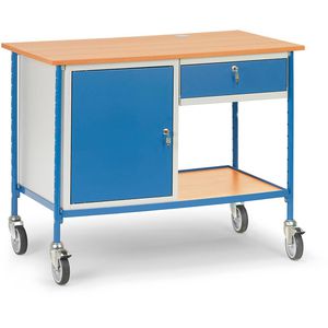 Computerschrank Fetra Rolltisch, 5866, grau / blau