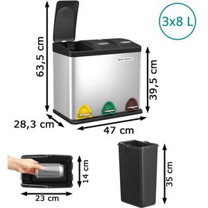 Produktbild für Mülleimer Songmics LTB24L, silber