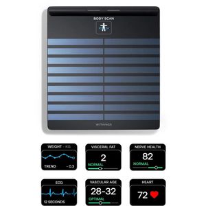 Produktbild für Personenwaage Withings Body Scan, App-fähig, schwarz