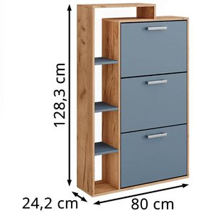 Produktbild für Schuhschrank Vicco Orlando, eiche / blau