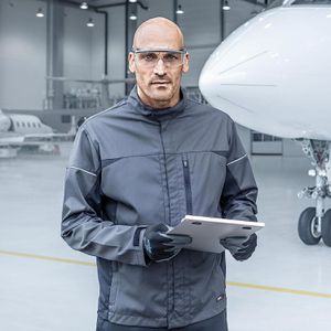 Produktbild für Schutzbrille Uvex astrospec 2.0, schwarz-blau, Bügelbrille