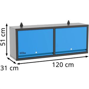 Produktbild für Werkzeugschrank Güde GWS 2T, 40477, aus Metall, schwarz / blau
