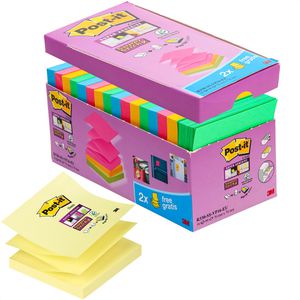 Haftnotizen Post-it Z-Notes Super Sticky, bunt