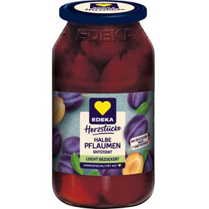 Obstkonserve Edeka Herzstücke halbe Pflaumen entsteint