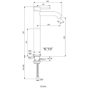 Produktbild für Waschtischarmatur Ideal-Standard Ceraline, BC269AA, verchromt