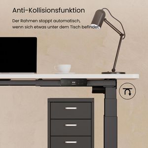 Produktbild für Schreibtisch FlexiSpot E7B Plus, weiß / schwarz