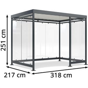 Produktbild für Personenunterstand WSM Köln K3 b/c, anthrazit, aus Metall