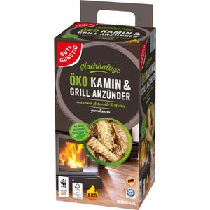 Grillanzünder Gut&Günstig Öko, Bio Anzündwolle, brennstark