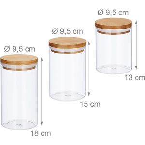 Produktbild für Vorratsglas Relaxdays 10027993, mit Bambusdeckel