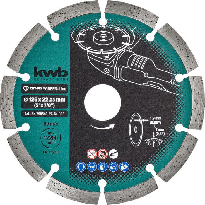 kwb Trennscheibe Cut-Fix 798540, Diamanttrennscheibe Green-Line – Böttcher AG 125mm