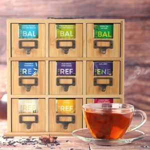 Produktbild für Teebox Relaxdays 10046387, für Teebeutel, natur, aus Bambus