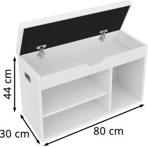 Produktbild für Schuhbank Vasagle LHS30W, weiß, aus Holz