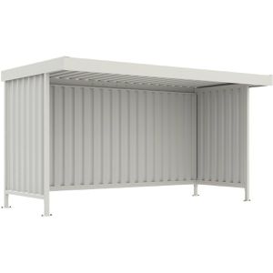 Produktbild für Fahrradunterstand WSM Leipzig L14 K, grauweiß, aus Metall