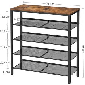 Produktbild für Schuhregal Vasagle LBS038B01, aus Metall