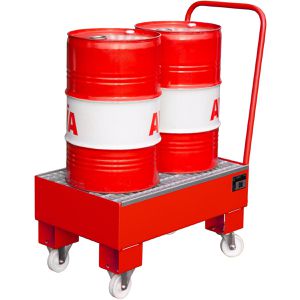 Produktbild für Auffangwanne BAUER AW 60-1 SR, rot, aus Stahl