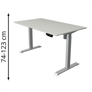 Schreibtisch Kerkmann Move 1, lichtgrau / silber
