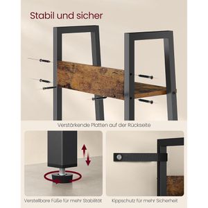 Produktbild für Bücherregal Vasagle LLS109B01, schwarz / vintage braun